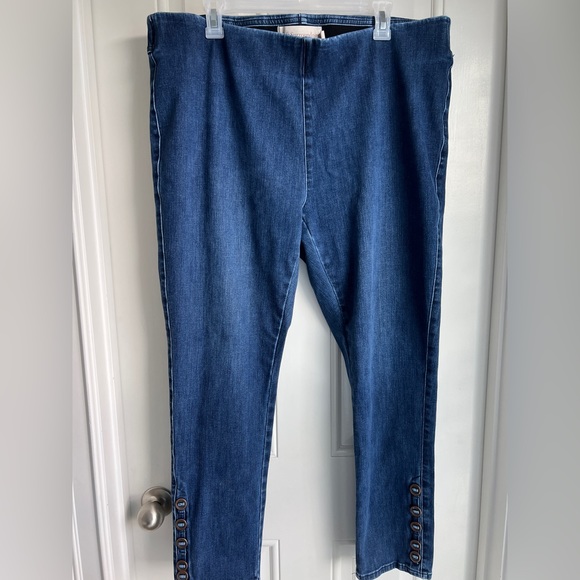 Soft Surroundings High Waist Button Hem Pull On Jean Jeggings size 1X - Picture 1 of 10